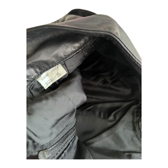 Vintage 80s Soft Black Genuine Leather Pencil Skirt Size S - Picture 6 of 9